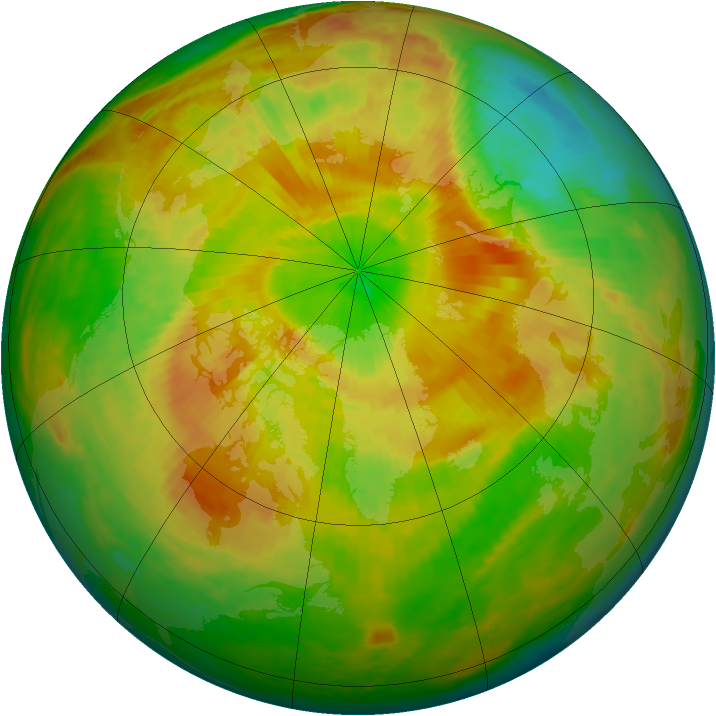 Arctic ozone map for 18 May 2004